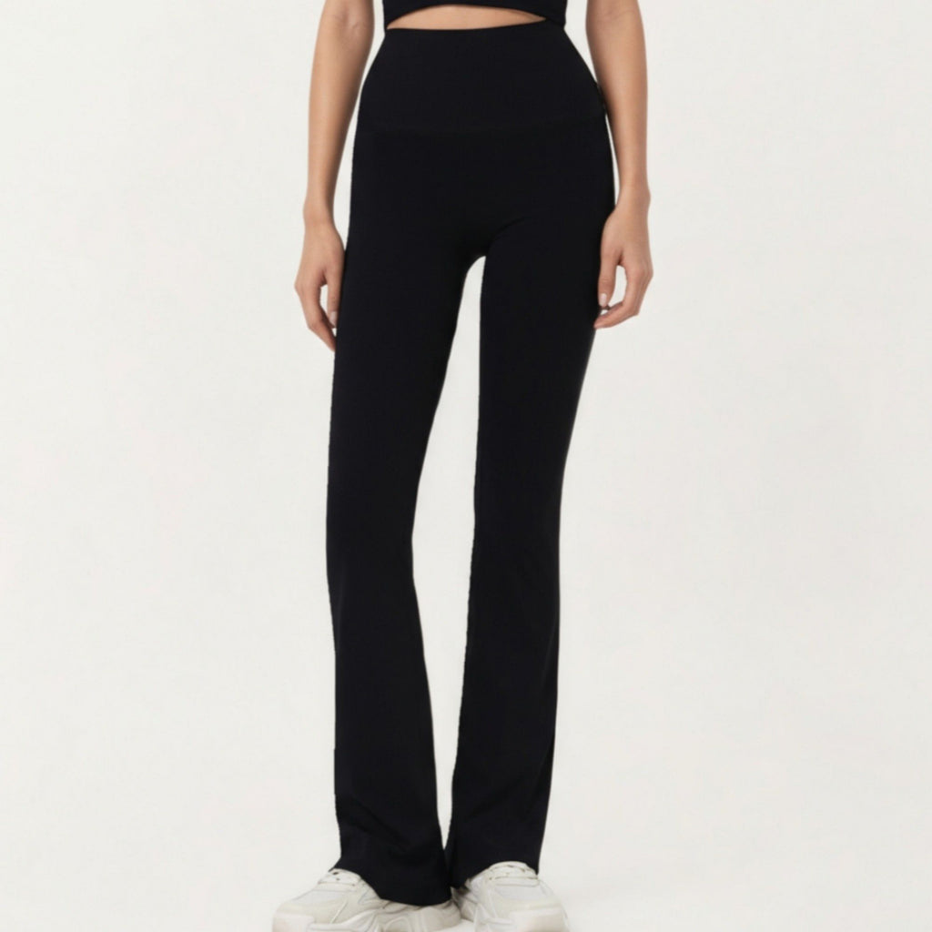 Anna-Kaci Active Women's High Waist Flare Sweatpants with Slim Fit Stretch Fabric