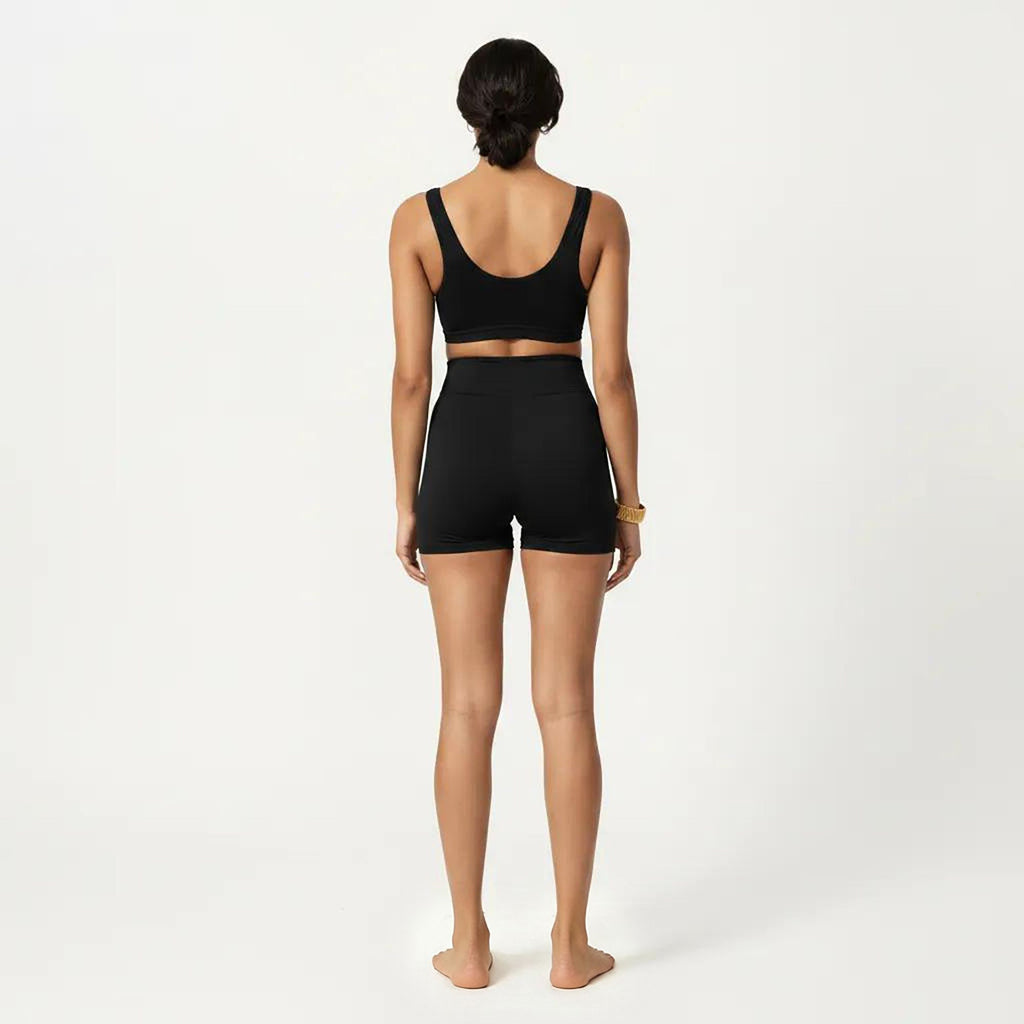 Anna-Kaci Swim Women's Two-Piece Maternity Swimwear Set with Cropped Tank Top and High-Waisted Shorts