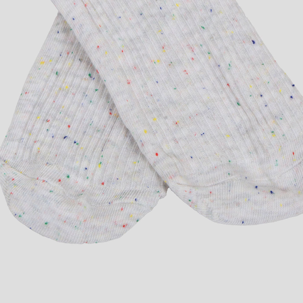 Anna-Kaci Women's Chic Style Solid Speckled Crew Socks Non Slip Cotton for Casual 2 Pairs 4 Season