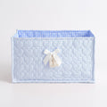 Quilted Heart Gingham Rectangular Storage Bin with Bow & Lace Accent