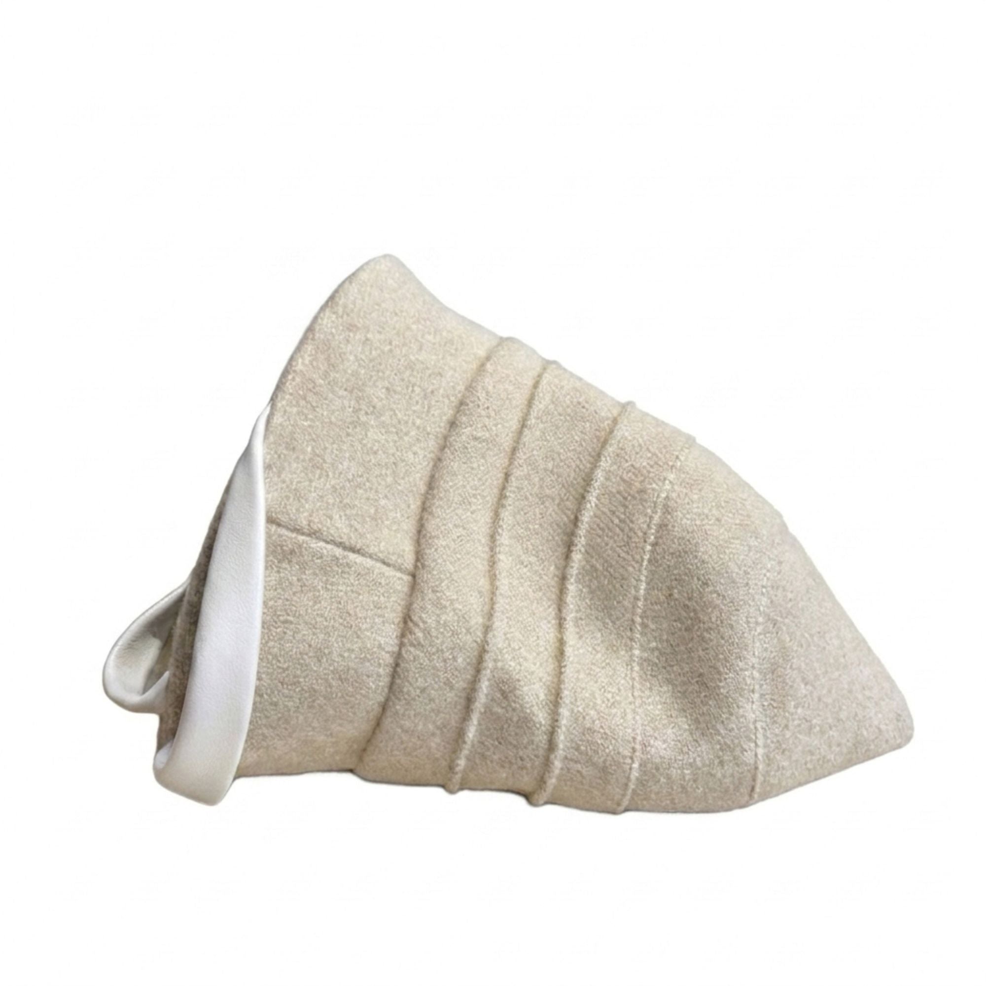 Structured Cloche Hat Pleated Crown Contrast Trim Wide Brim Bucket Hat