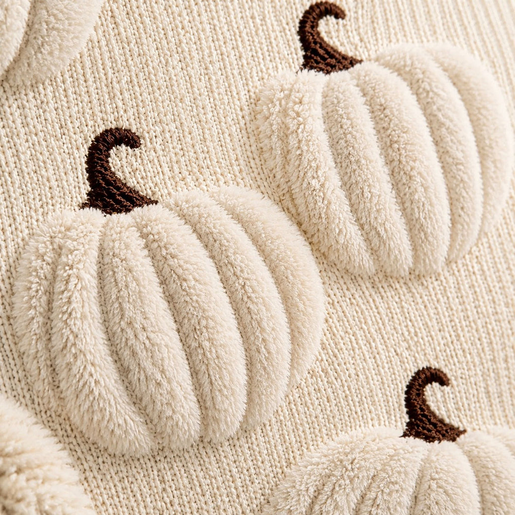 Tufted Pumpkin Pattern Throw Pillow Cover for Fall and Thanksgiving Decor