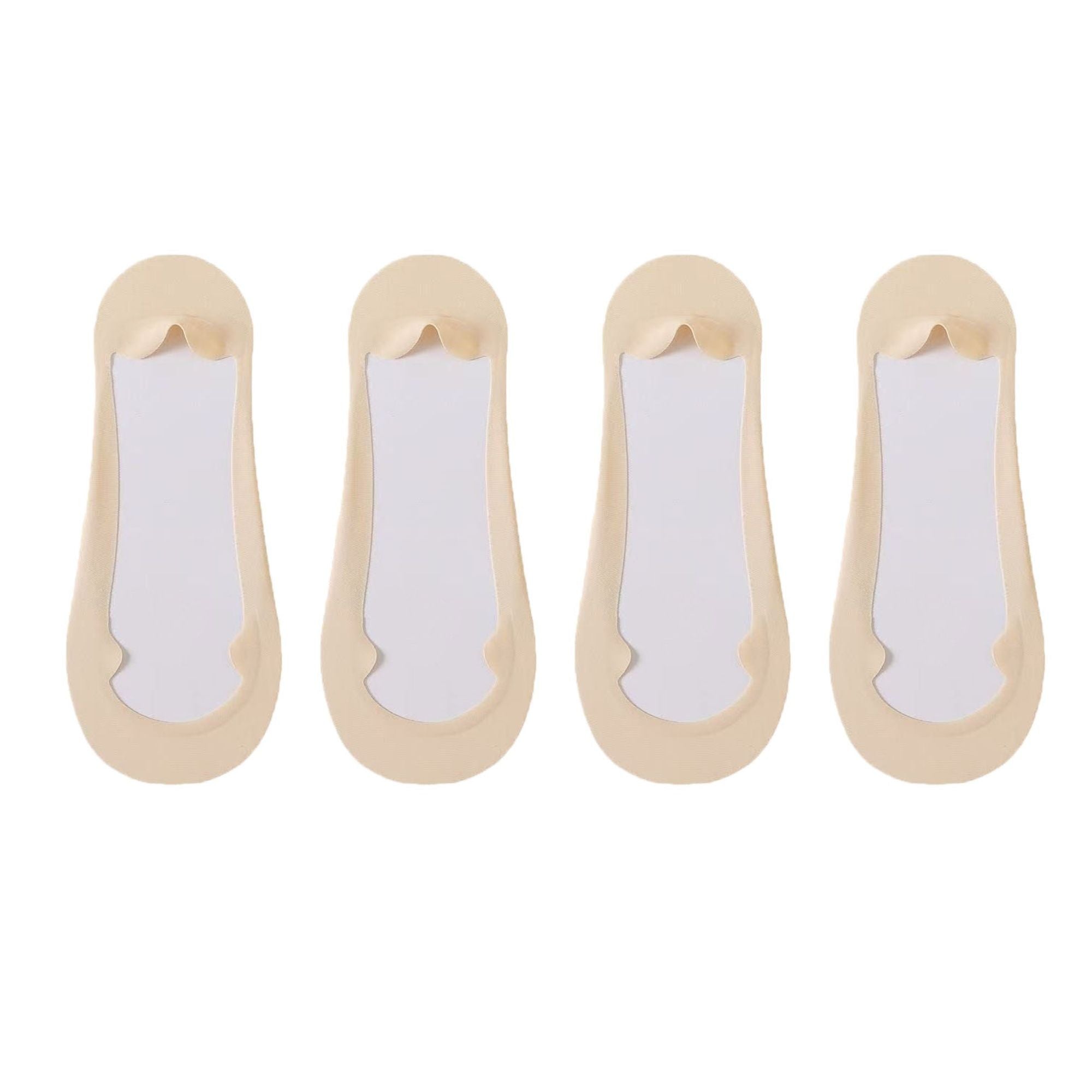 Anna-Kaci Women's Ultra Low Cut No Show Socks with Anti-Slip Silicone Grip and Seamless Toe Protection 4-Pack