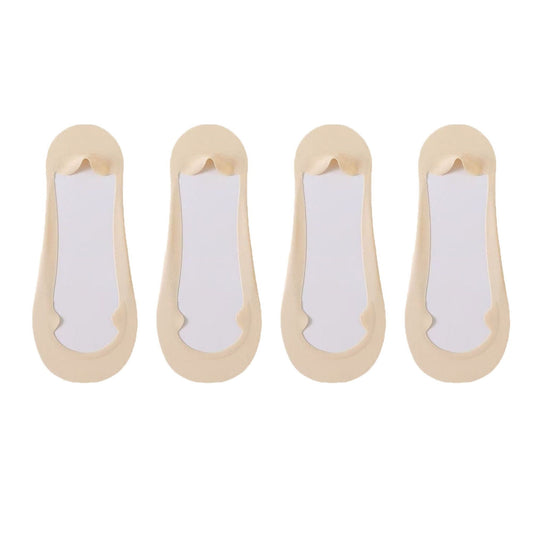 Anna-Kaci Women's Ultra Low Cut No Show Socks with Anti-Slip Silicone Grip and Seamless Toe Protection 4-Pack