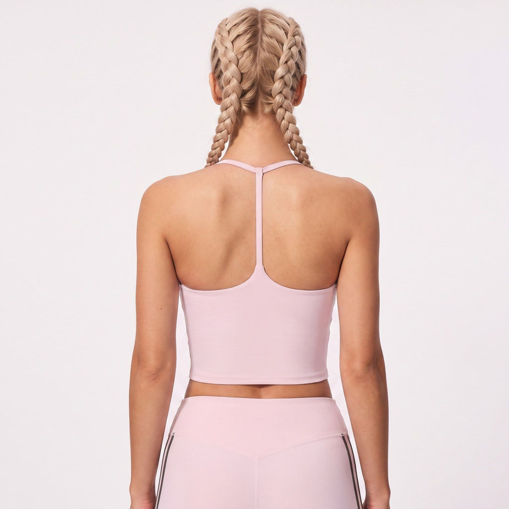 Halter Racerback Workout Tank V Neck Fitted Crop Top