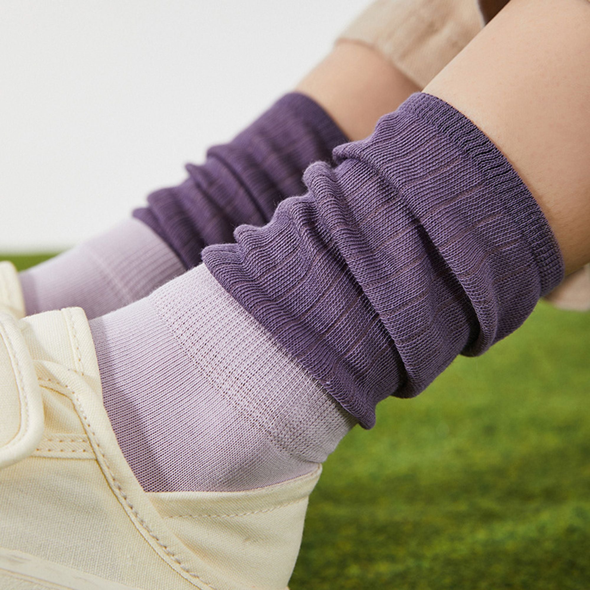 Anna-Kaci Women's Ribbed Crew Socks 3-Pack Soft Cotton Knit Breathable Casual Everyday Fit