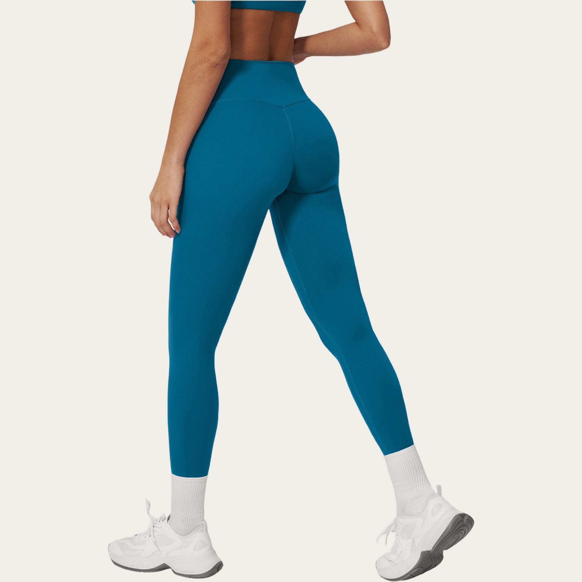 Anna-Kaci Active Women's High Waist Leggings with Smooth Stretch Fabric and Curved Seam Detail
