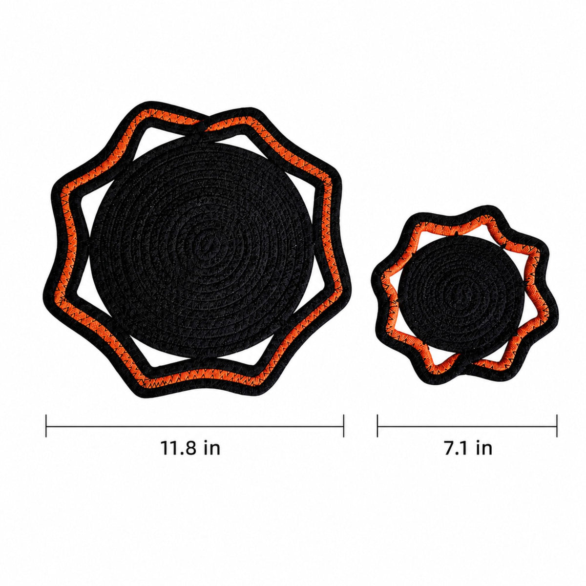 Woven Cotton Cord Octagonal Placemat and Coaster 2-Piece Set