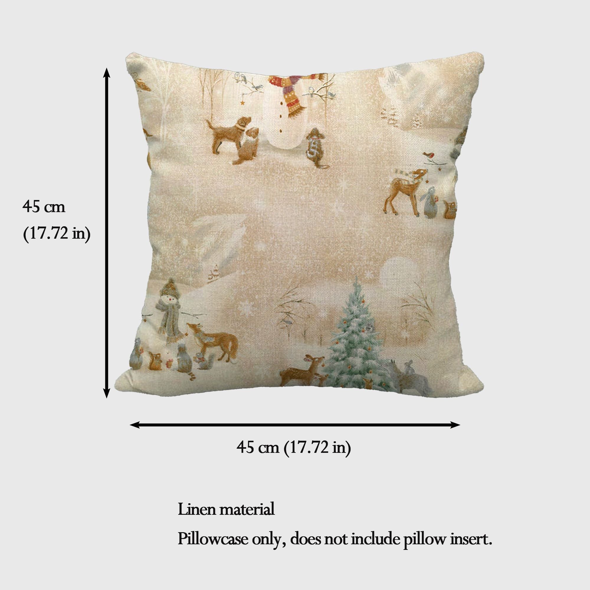 Anna-Kaci Vintage Winter Throw Comfortable Pillow Cover 18x18in