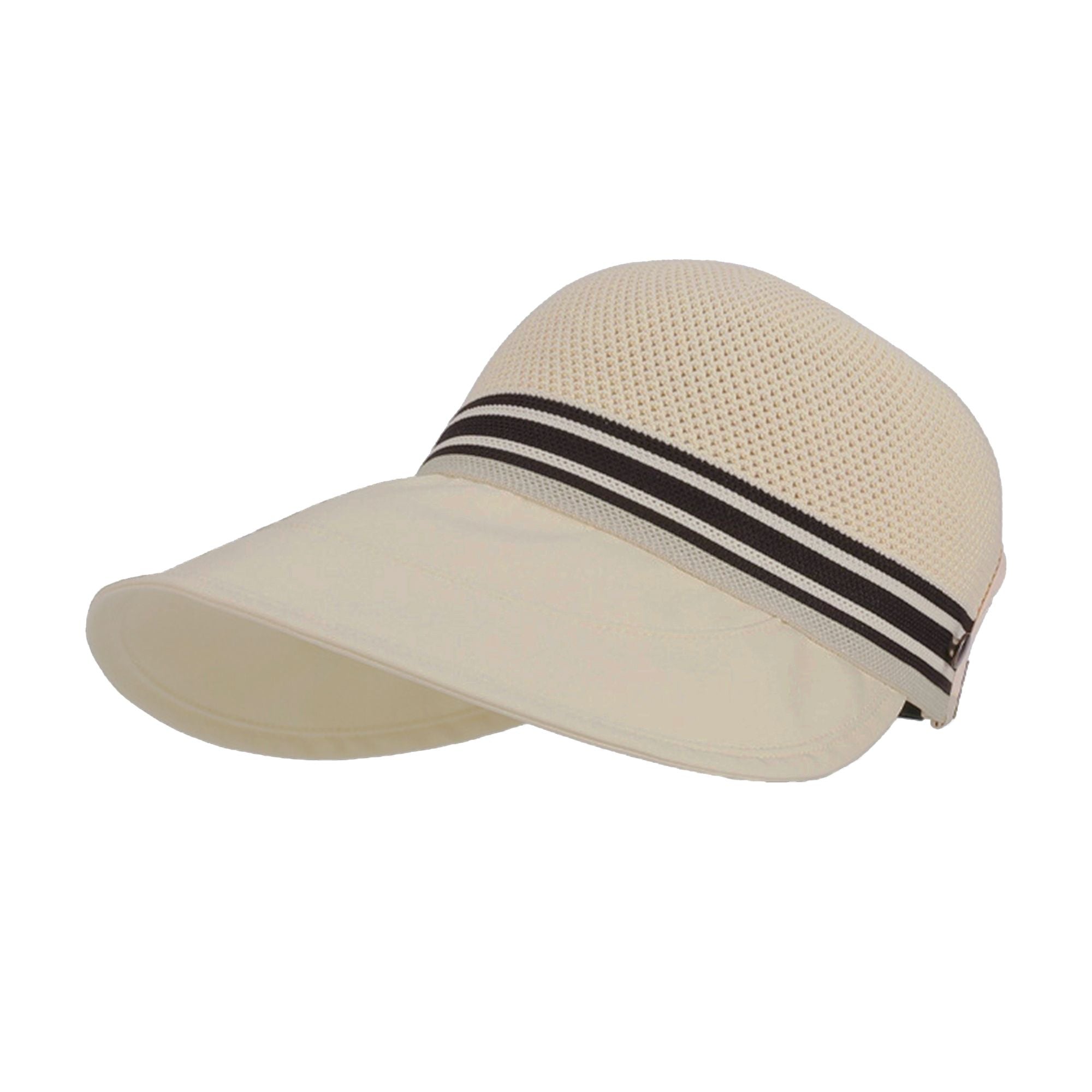 Anna-Kaci Breathable Mesh Sun Visor Cap with Ponytail Slot Adjustable Strap and Wide Brim for Outdoor Hiking and Summer Travel