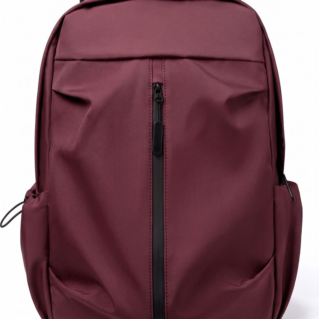 Lightweight Laptop Backpack with Vertical Front Zip Pocket Side Pockets and Adjustable Padded Straps