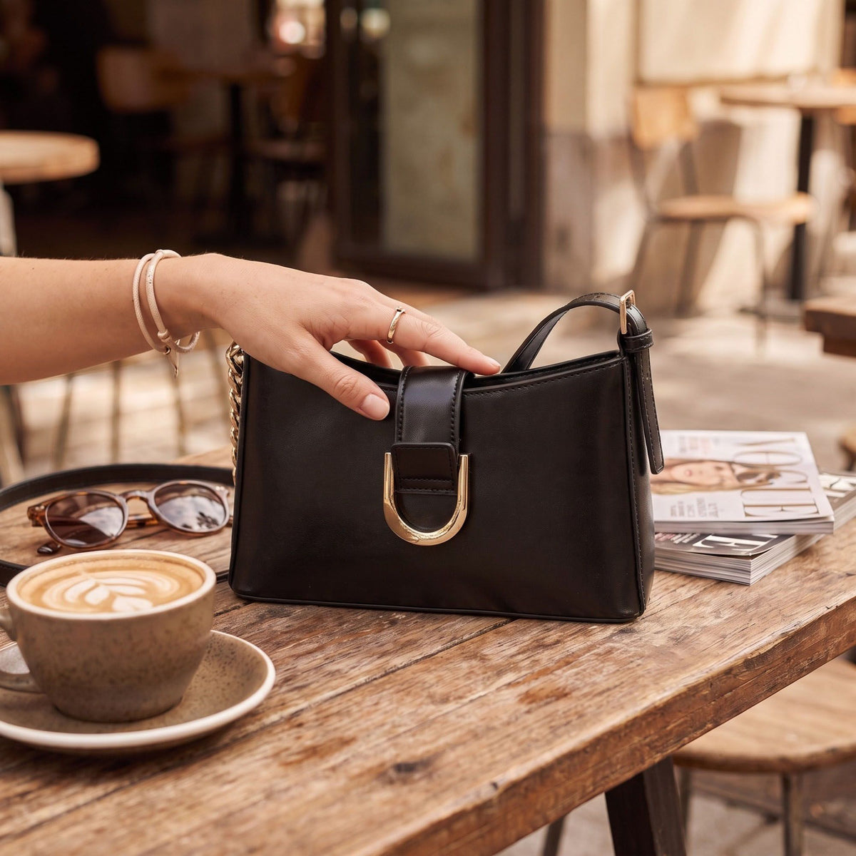 Shoulder Bag with Chain Strap Detail