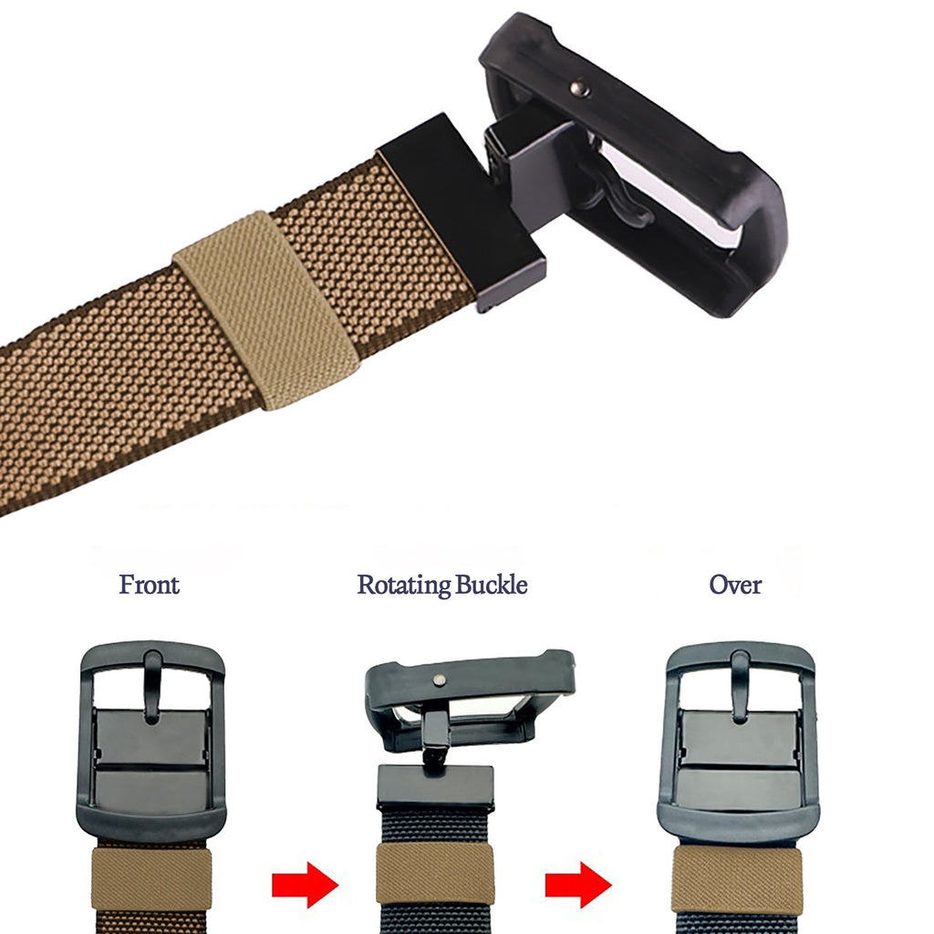 Anna-Kaci Women's Reversible Belt - Adjustable Military-Style Belt with Stainless Steel Buckle