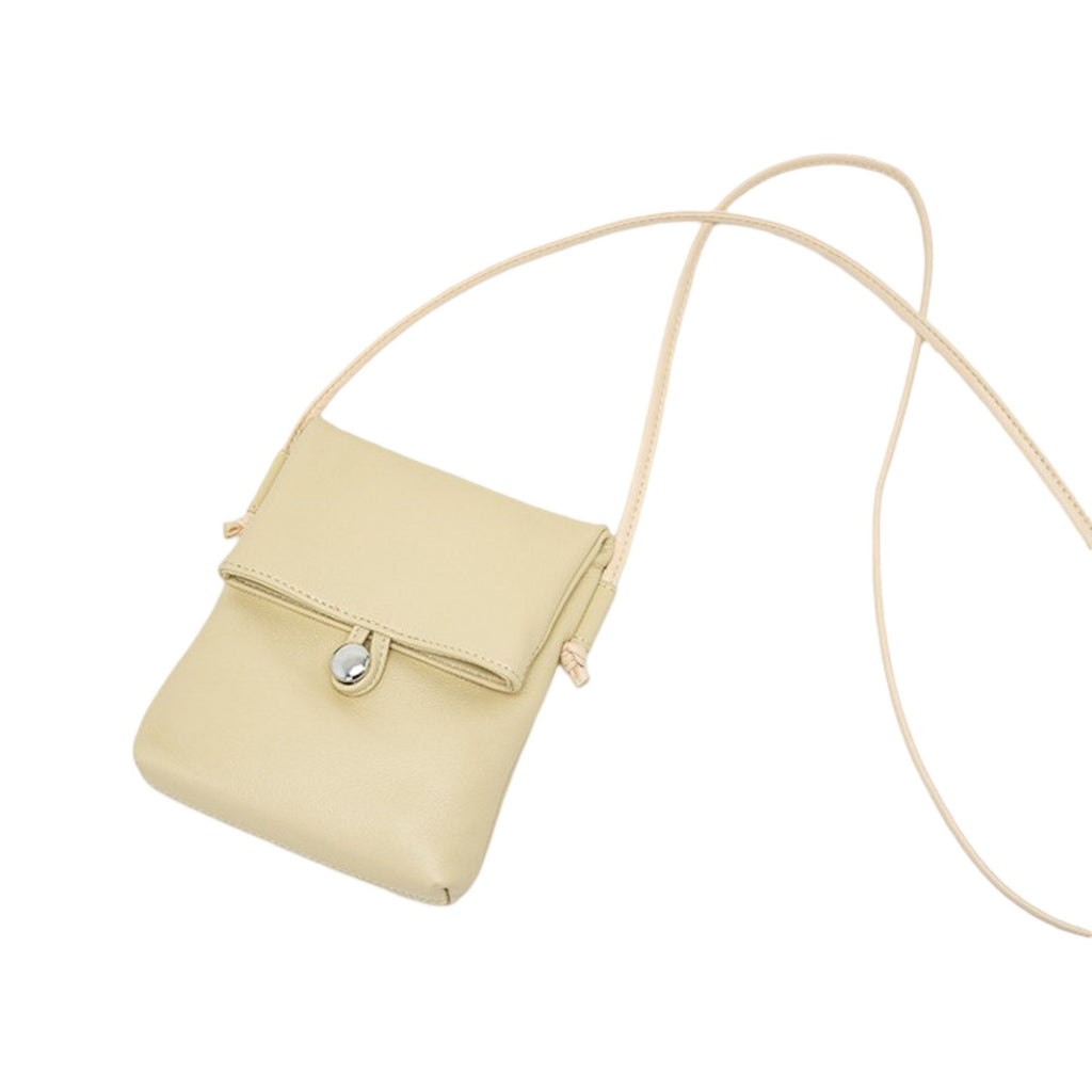 Leather Phone Crossbody Bag with Flap Closure Slim Wallet Design and Adjustable Strap