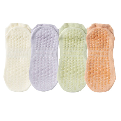 Anna-Kaci 4-Pack Women's Mesh Top Non-Slip Yoga Socks with Full Sole Grips and Breathable Lightweight Fabric