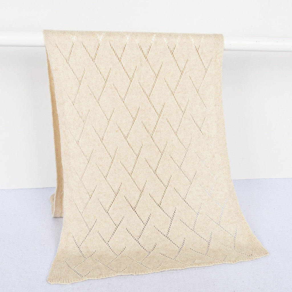 Anna-Kaci Women's Soft Knit Scarf with Delicate Cutout Detailing 67x17.7 inches