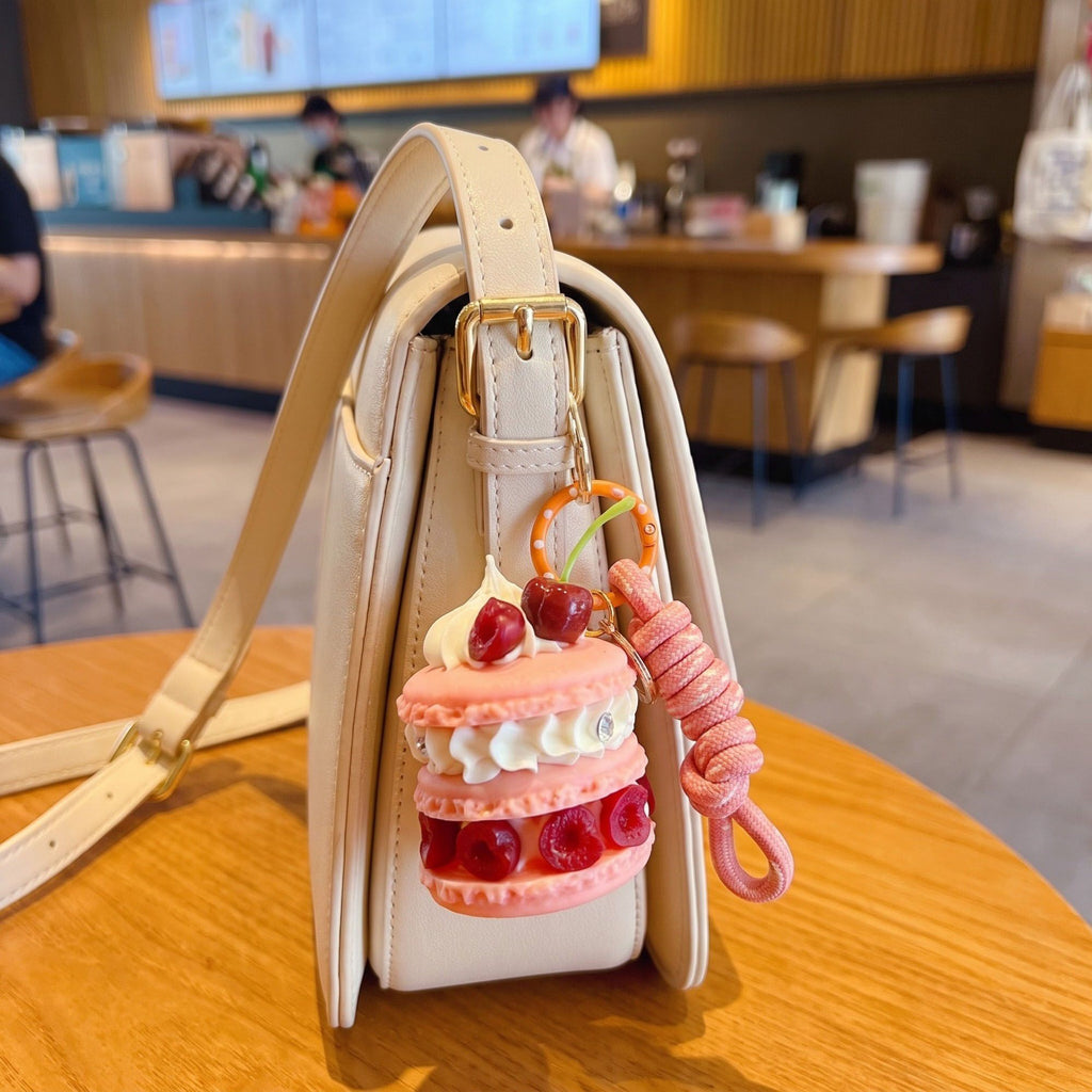 Bag Charm with Hanging Loop and Decorative Dessert Accent