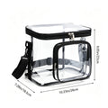Clear PVC Lunch Tote Bag with Front Zipper Pocket, Top Handle and Removable Shoulder Strap