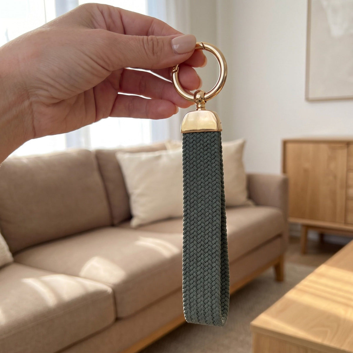 Woven Wristlet Keychain Strap with Hardware Kit