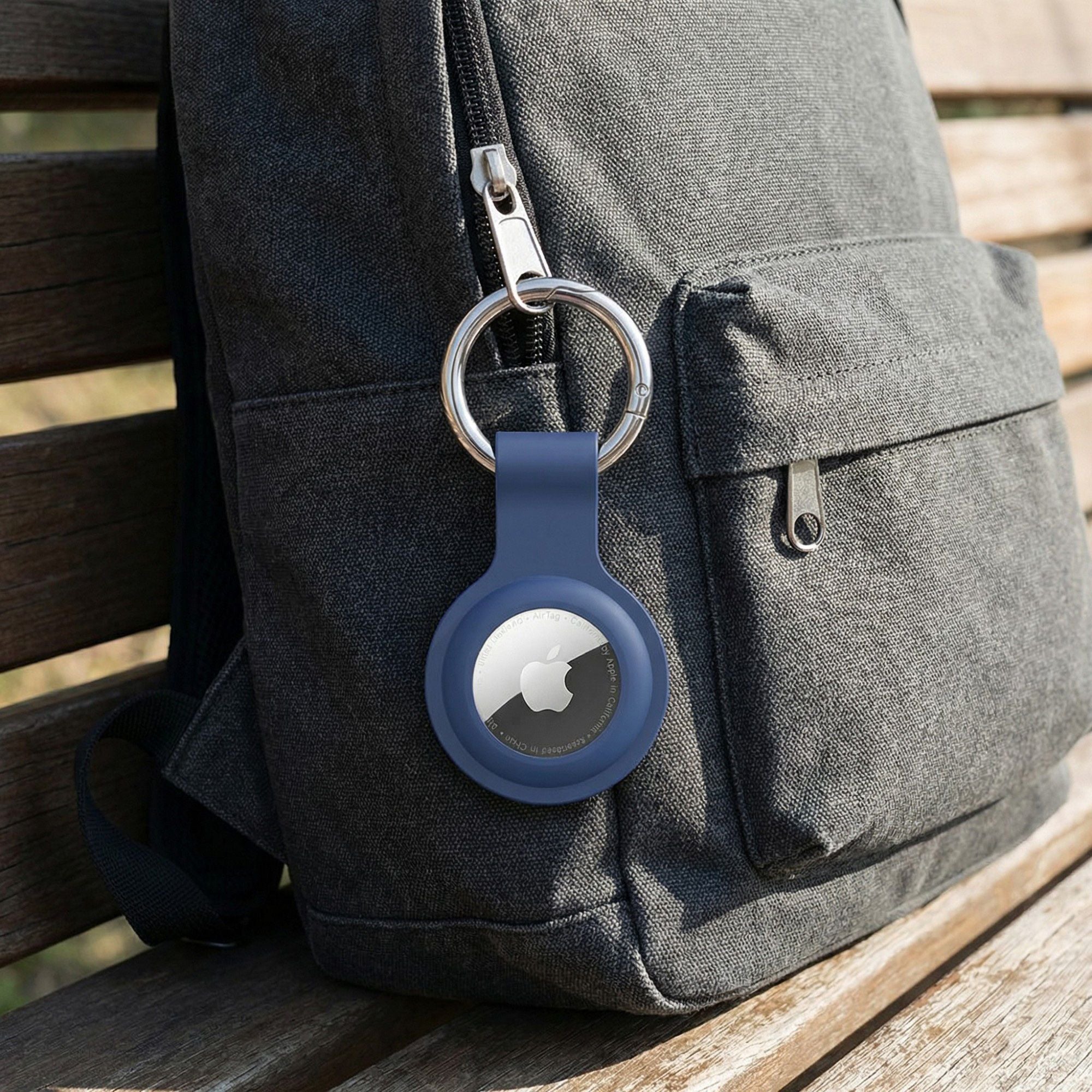 2 Pack AirTag Holder Keychain Case with Secure Lock Carabiner Clip for Bags Keys Luggage Pet Collar Protective Cover