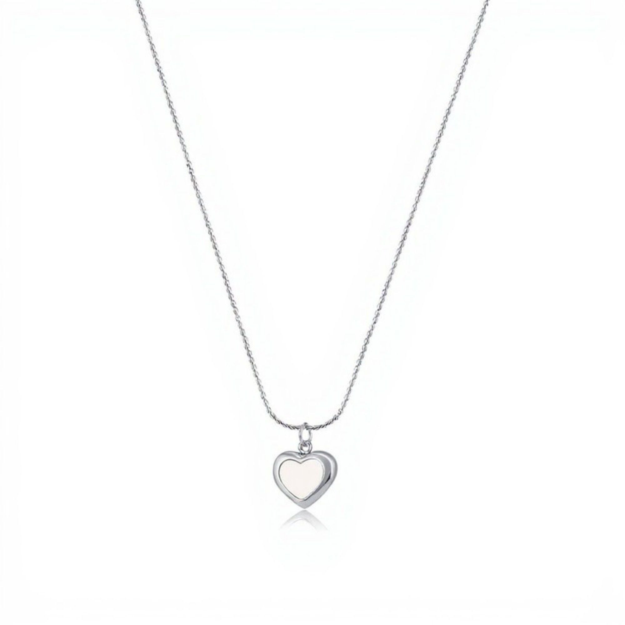 Open Heart Pendant Necklace Minimalist Outline Heart Chain Jewelry