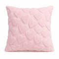 Plush Heart Textured Throw Pillow Cover for Couch Bed and Chair