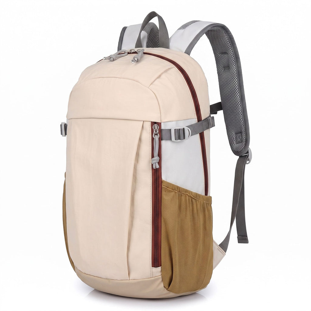 Everyday Backpack with Front Zip Pocket Side Mesh Pockets Padded Straps Top Hle