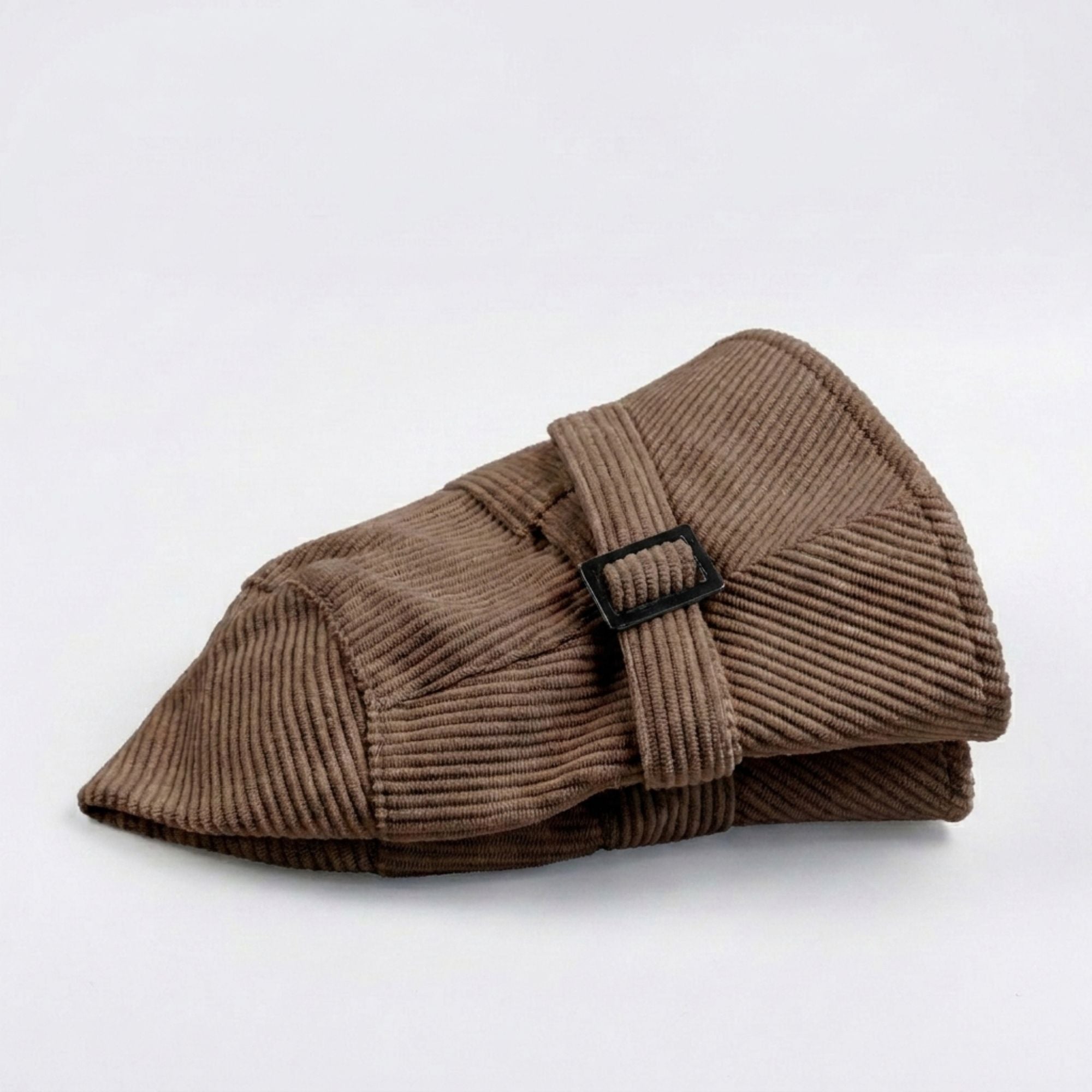 Corduroy Bucket Hat Buckle Band Detail Casual Brim Hat