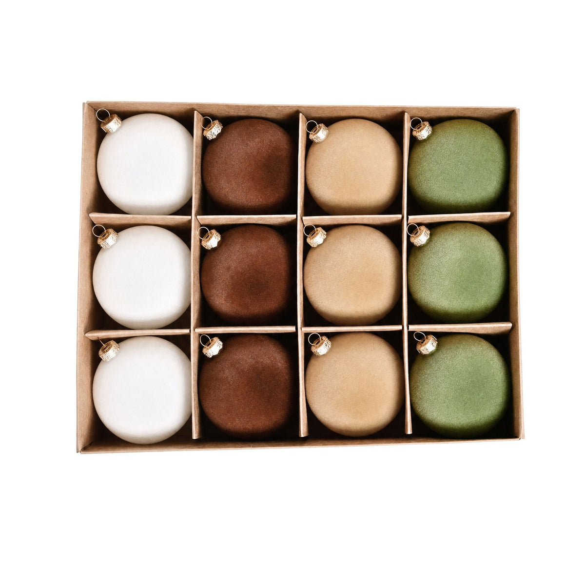 12ct Flocked Christmas Ball Ornament Set Holiday Tree Decorations