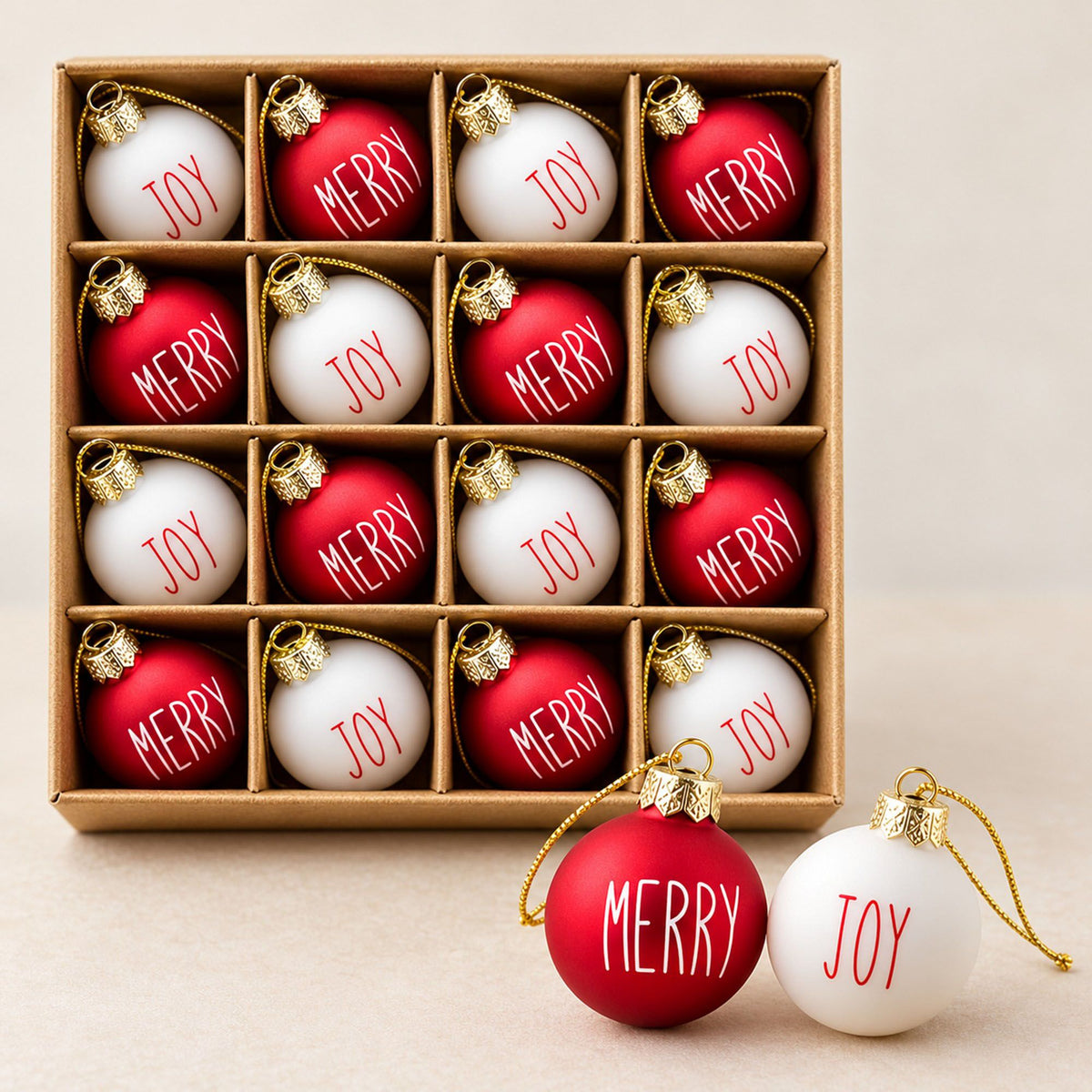 17 Piece Mini Christmas Ball Ornaments and Tree Topper Set Gift