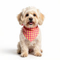 Large Pet Bandana Scarf Pink Gingham Triangle Bib for Dogs and Cats Neckerchief