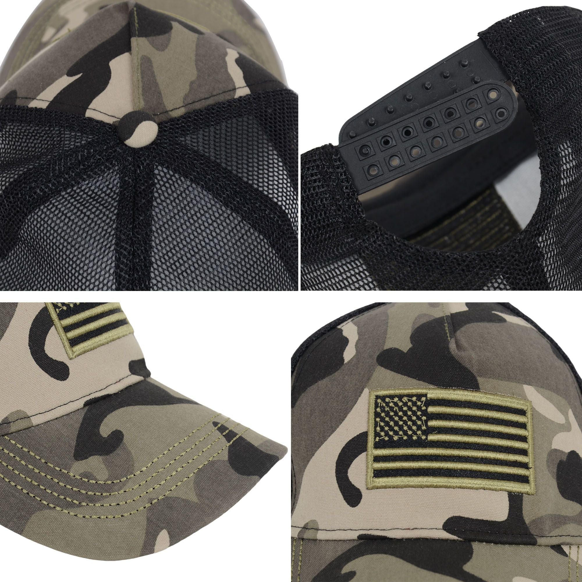 Alilang American Flag Trucker Hat Classic Embroidered Baseball Cap Mesh Adjustable Cap for Men Women