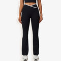 High Waist Crisscross Yoga Pants Flare Leg for Active and Casual Wear