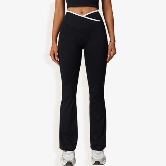 High Waist Crisscross Yoga Pants Flare Leg for Active and Casual Wear