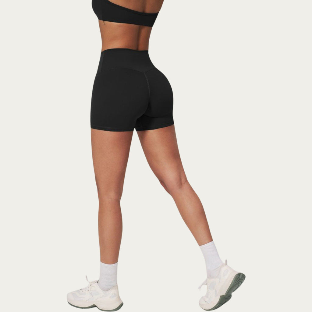 Anna-Kaci Active Women's High Waist Mini Biker Shorts with Smooth Stretch Fabric and Seam Detail