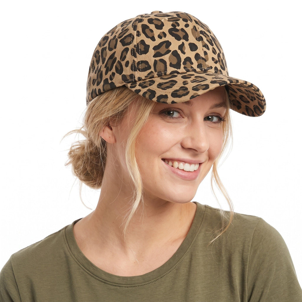 Leopard Print Baseball Cap Adjustable Curved Brim Casual Animal Print Hat