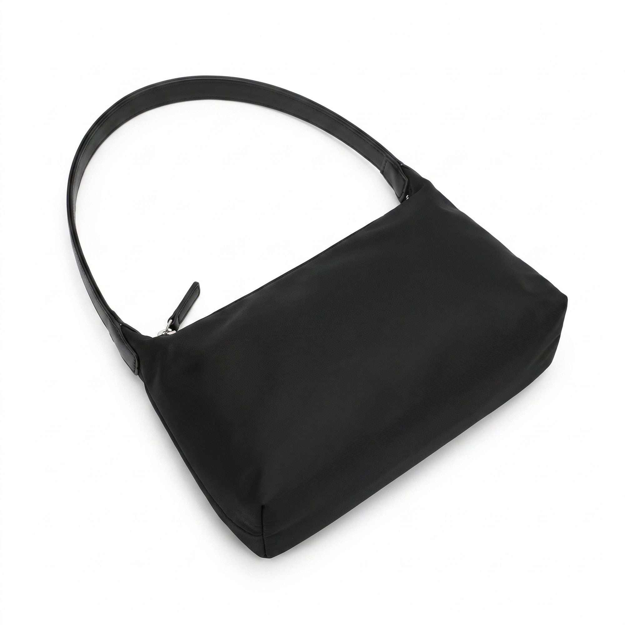 Minimalist Shoulder Bag with Top Zipper and Slim Rectangular Silhouette 8.3x4.7x2in