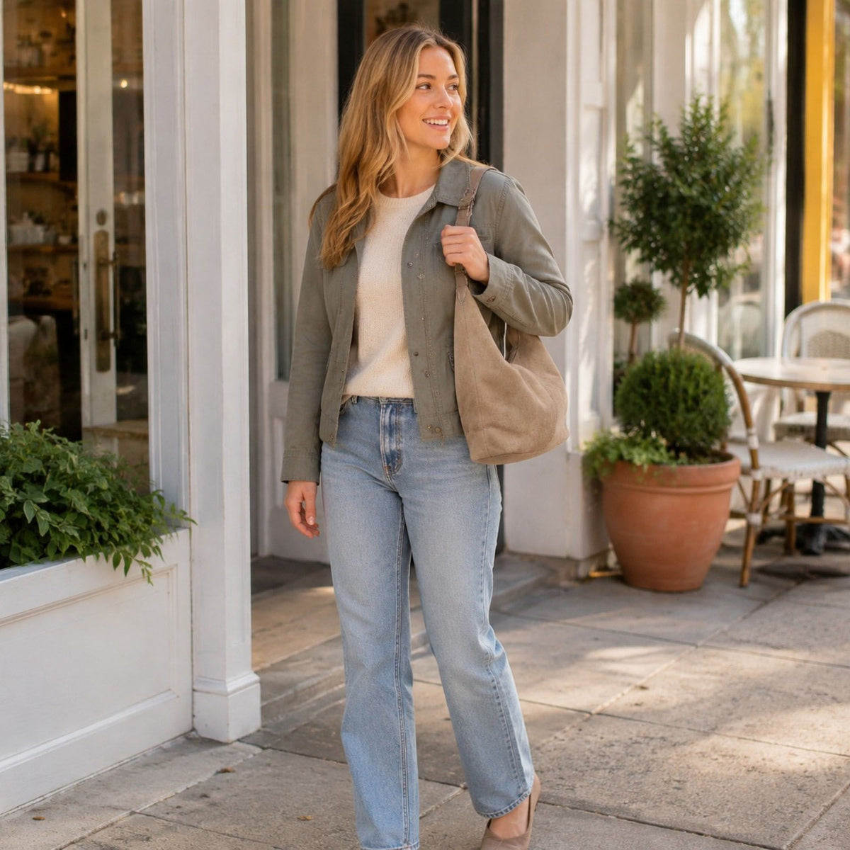 Faux Suede Slouchy Hobo Shoulder Bag