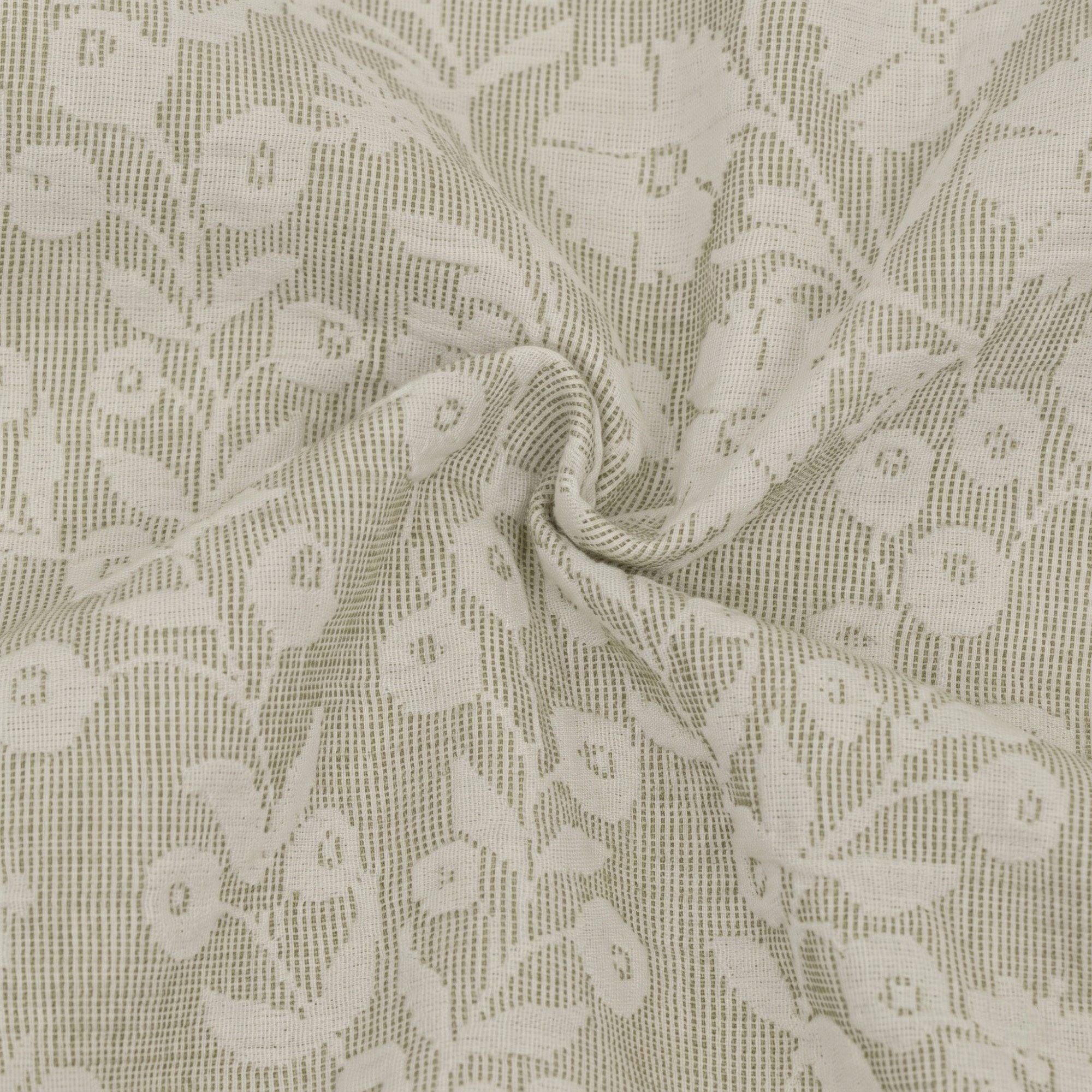4-Piece Cotton Washed Jacquard Bedding Set with Duvet Cover Flat Sheet and Pillowcases Floral Texture