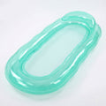 Pink Inflatable Pool Float with Mesh Center and Pillow Headrest