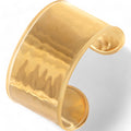 Women's Wide Cuff Fashion Bracelet with Polished Gold Tone Finish Bold Statement Jewelry