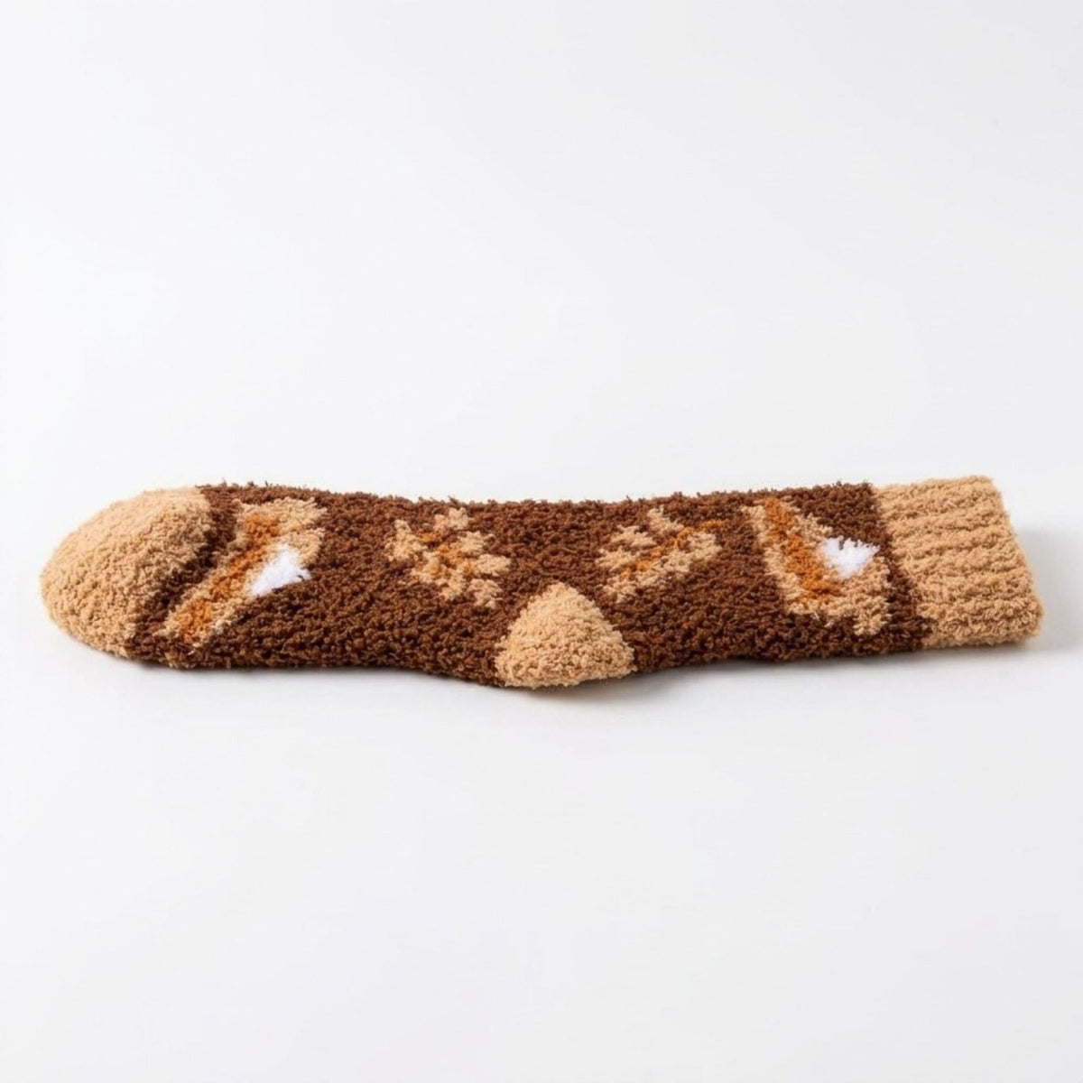 Fuzzy Pumpkin Crew Socks 2 Pair US 5-10.5