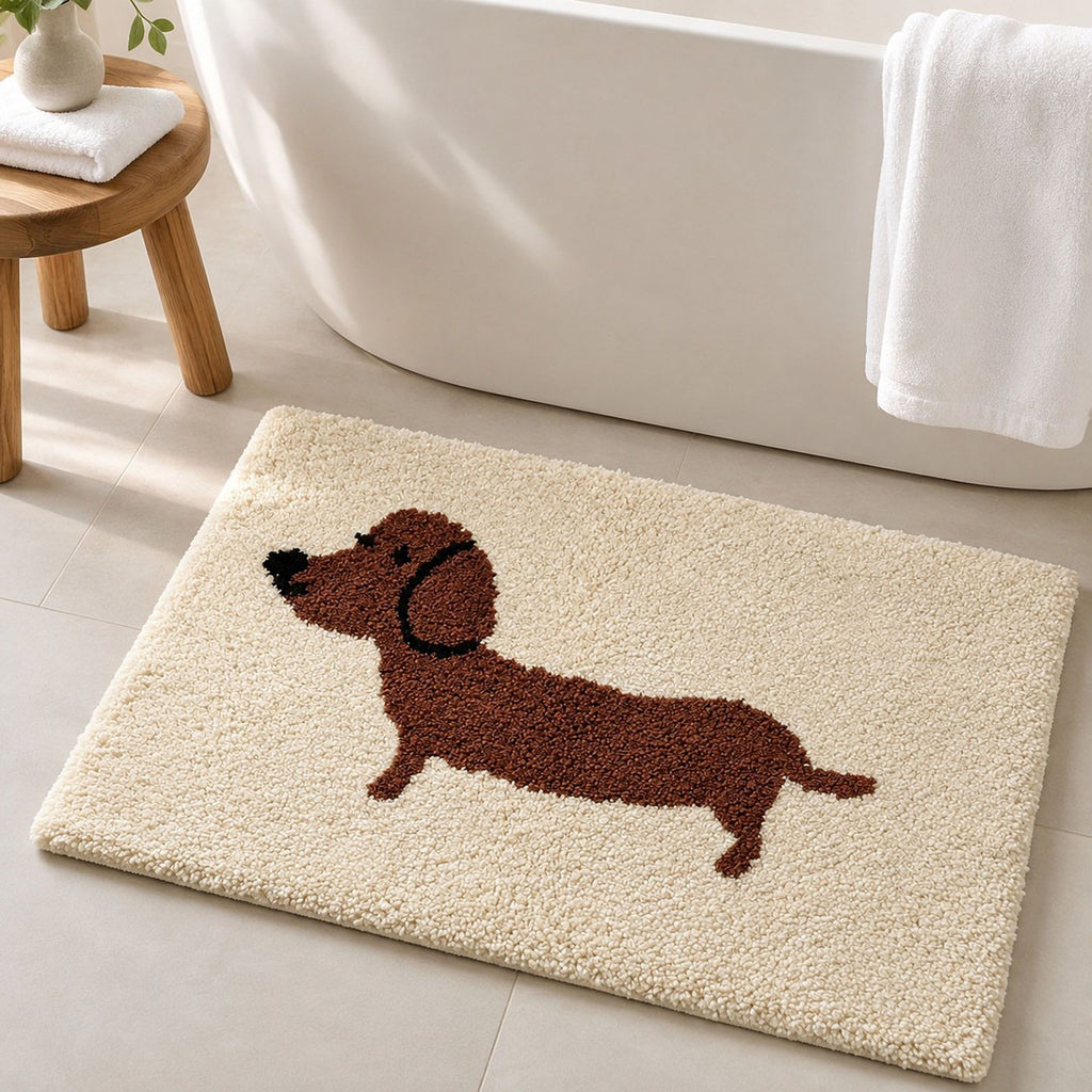 Dachshund Dog Bath Mat Nonslip Accent Rug 15.7 x 23.6 Inches