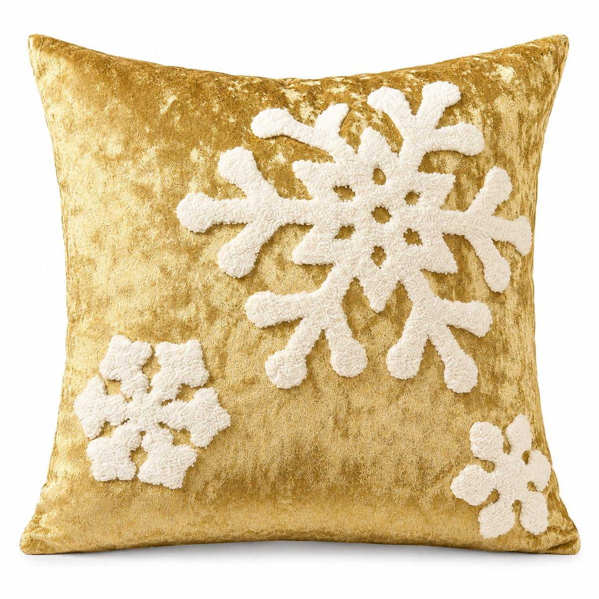 Christmas Tufted Snowflake Throw Pillow Cover 18 x 18 Inch Holiday Decor