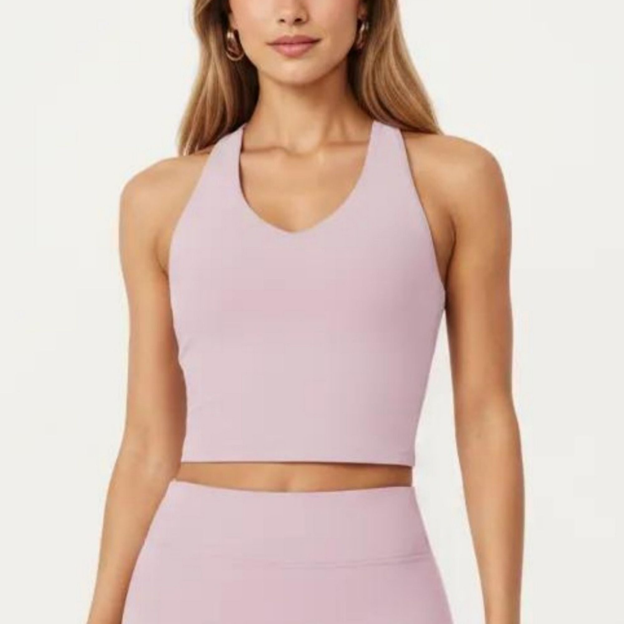 Anna-Kaci Active Women's High Neck Longline Sports Bra with Open Back and Cropped Active Fit
