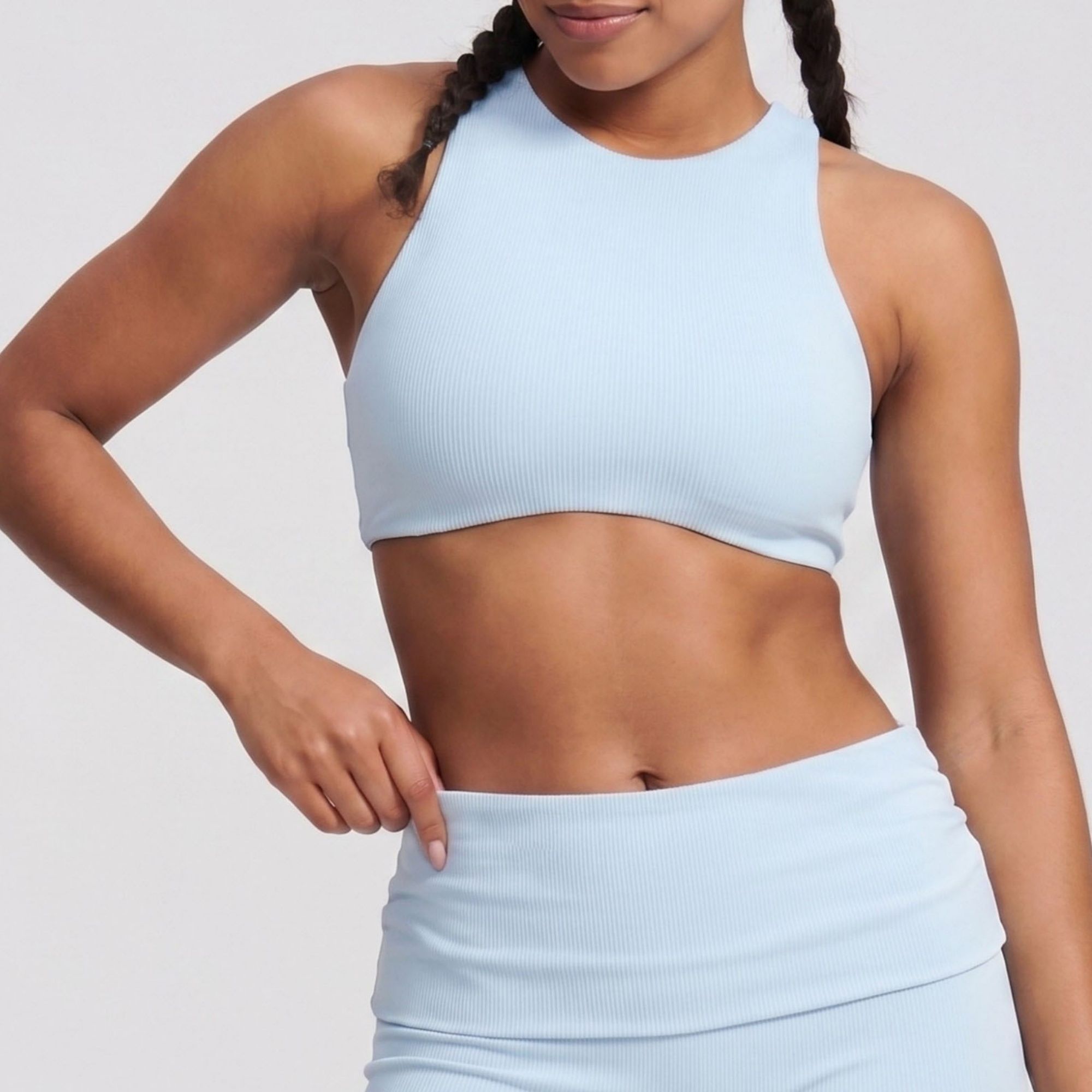 Padded High Neck Racerback Sports Bra Tank Top Workout Yoga Crop Top