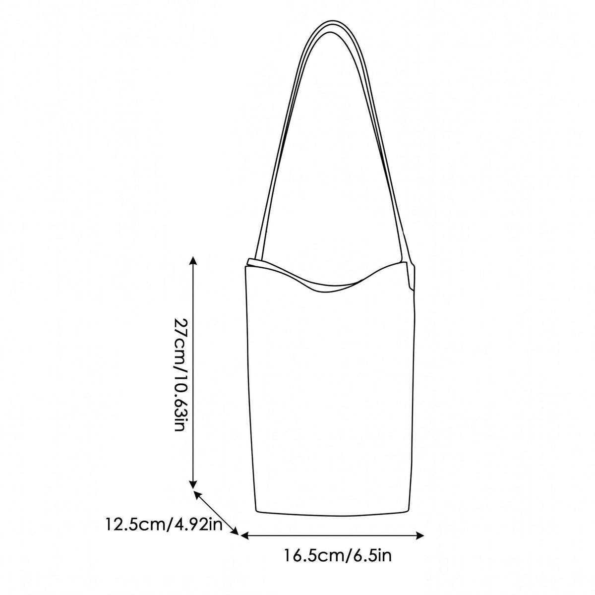Faux Suede Bucket Shoulder Bag with Drawstring Pouch
