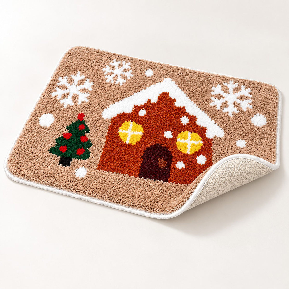 Christmas Icon Tufted Bath Rug with Nonslip Backing 15.7 x 23.6 in