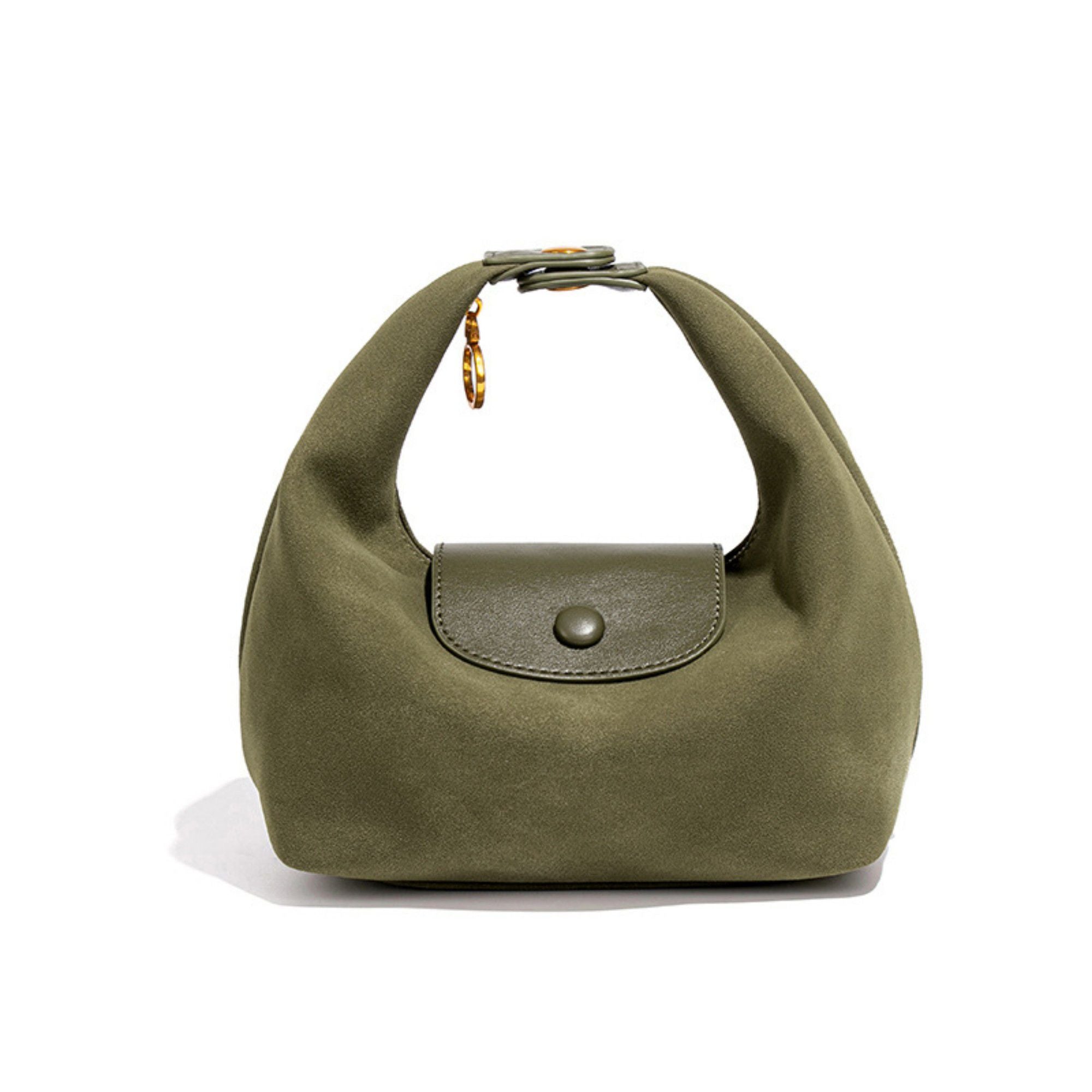 Anna-Kaci Women's Nylon Mini Hobo Shoulder Bag with Snap Flap Closure and Compact Crescent Silhouette