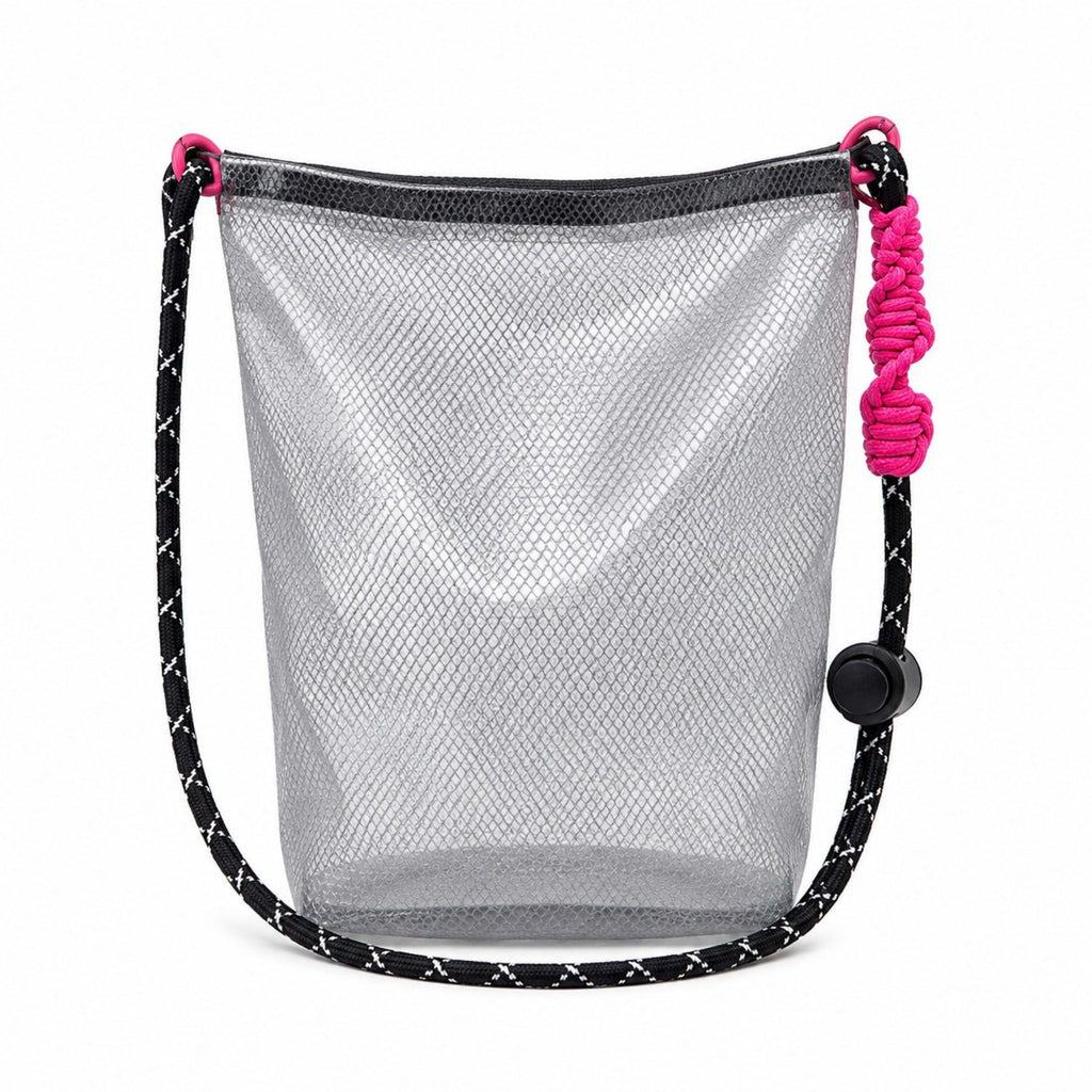 Mesh Wet Dry Crossbody Beach Bag with Adjustable Strap